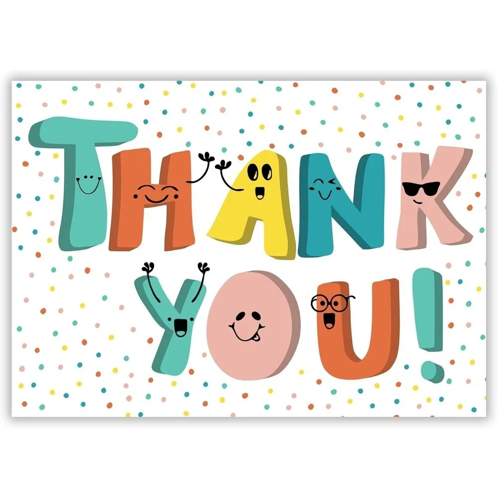 Doodle Me Happy Kids Thank You Postcards  25 Card Set  Fun, Easy, Cute Thank You